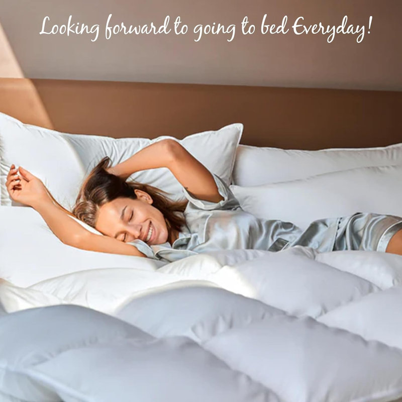 All Season Feather Down Comforter, Reversible Comforter With Corner Tabs, White, King