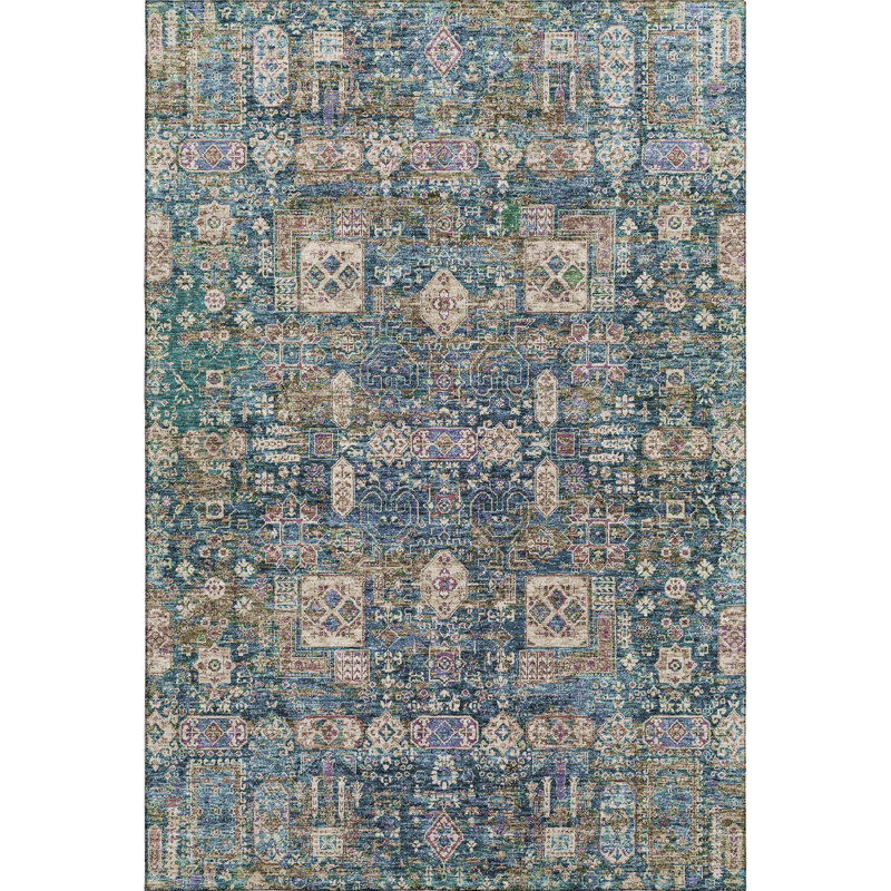 Premium Machine Washable Cerrito Green Rug, Rectangle 3' x 5'