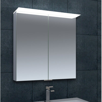 600 mm W 700 mm H Surface Mirrored Bathroom Cabinets 3 Shelves with Mirror