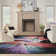 Handmade Hand Tufted Rectangle Viscose Area Rug in Red/Purple/Blue