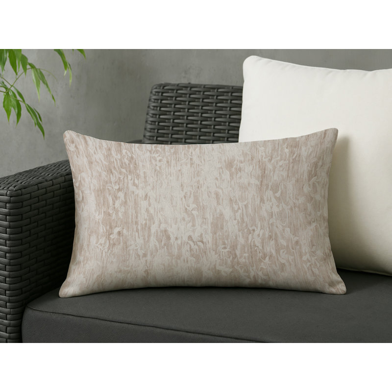 Coussin décoratif intérieur et extérieur Modern, Beige abstrait 10, Rectangle H 25 po x l 18 po