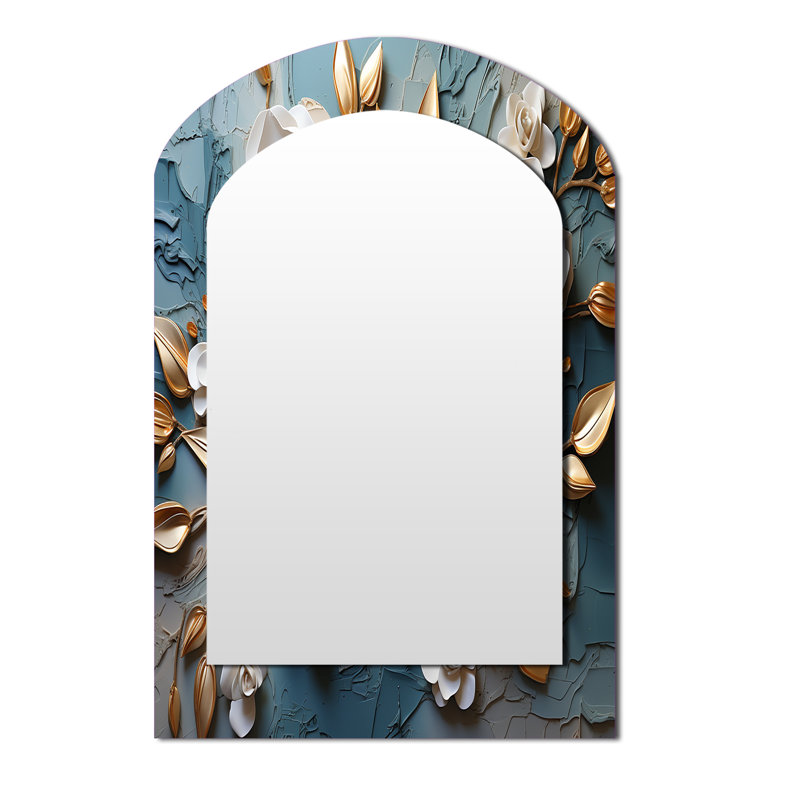 Miroir mural blanc et doré, 43 po x 33 po