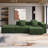 Norvik 3-Piece Modern Minimalist Compression Corduroy Upholstered Boneless Modular Sectional Sofa with Pillows-818738383