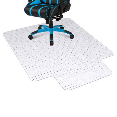 45 po x 53 po Tapis de chaise de bureau robuste antidérapant 2 mm Clou carré Protecteur de plancher en plastique pour tapis