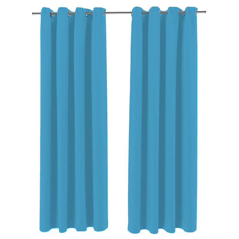 Solid 54" x 84" Grommet Semi-Sheer Outdoor Curtain Panel, Solid Melon, 54" W x 96" L