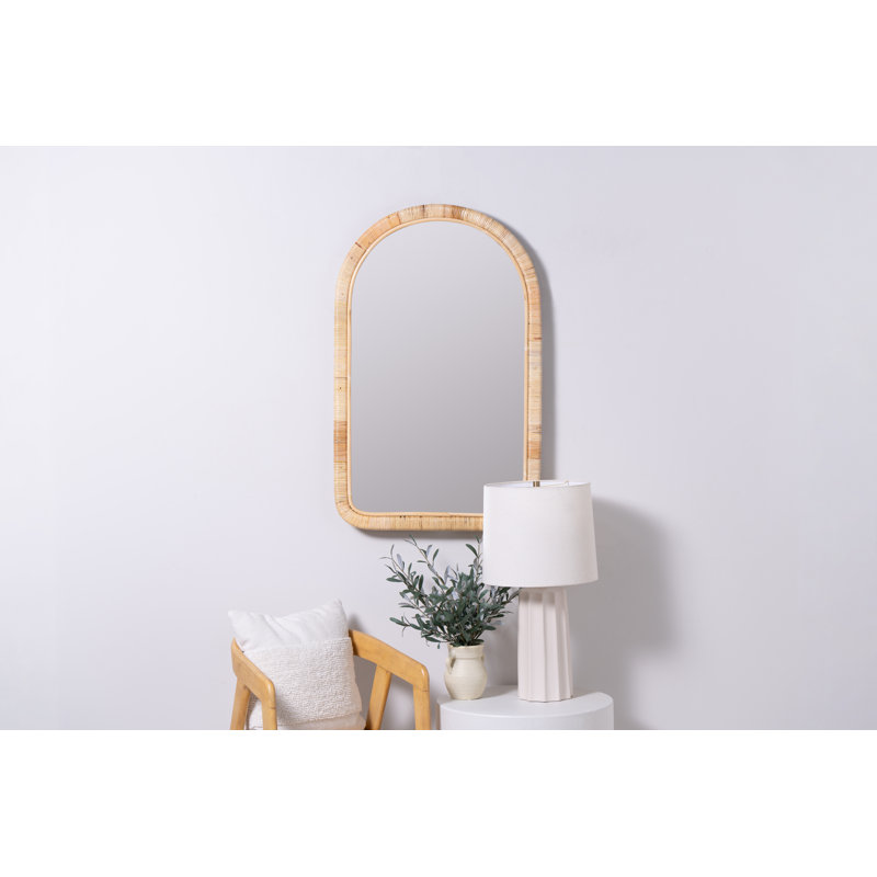 Brienne Arch Raffia Beveled Mirror