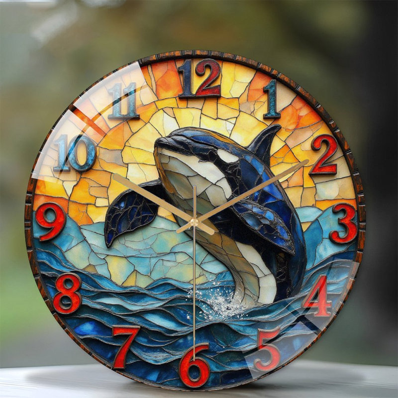 Horloge murale baleine - Horloge murale 12 po