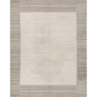 Tapis gris et multicolore noué à la main de haute qualité