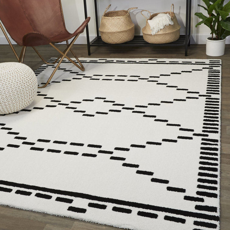 Tapis ivoire à motif géométrique Krantz