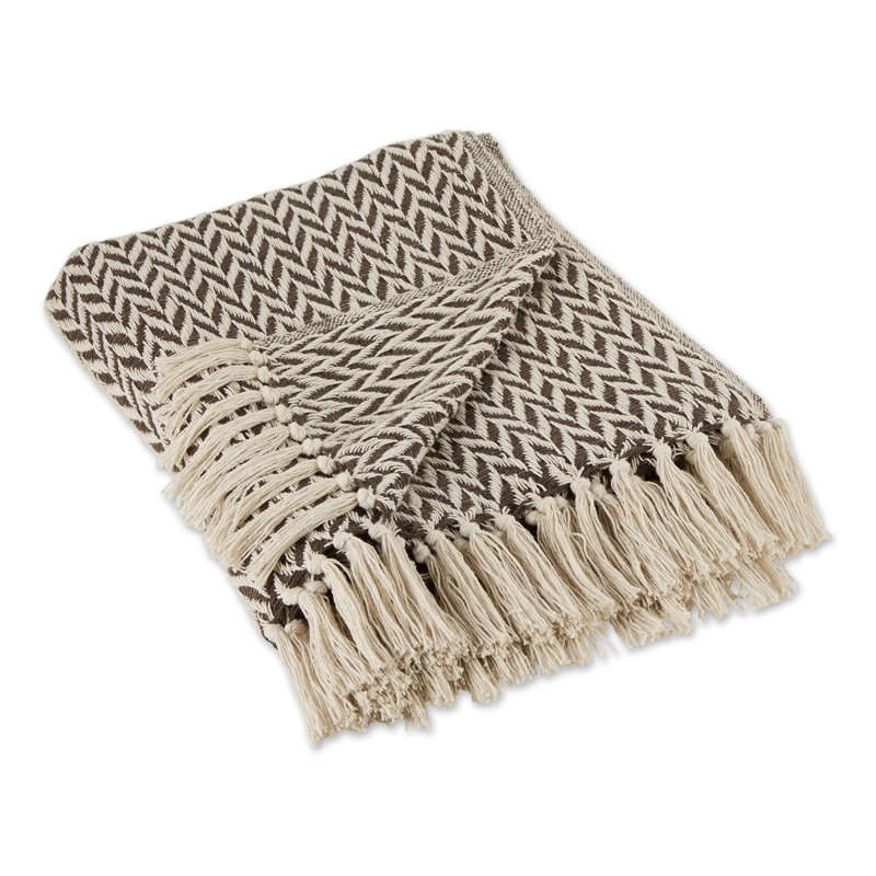 Jeté 100% coton , Brun foncé