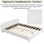 Très grand cadre de lit tapissier blanc très grand avec support en bois pour chambre à coucher-673190620