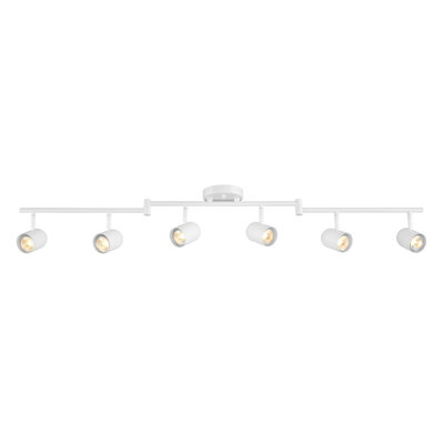 Éclairage sur rail 49 po pliable 49 lumières blanc mat avec têtes de rail pivotantes