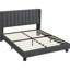 Upholstered Bed Frame with Channel Tufted Headboard-77082534-77082535