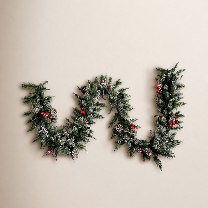 Snow Tipped Pine 108'' in. Faux Pine Garland