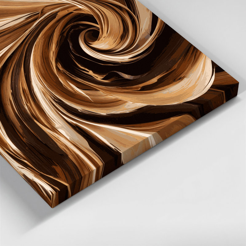 Lyrical Abstraction 22 Brown Canvas Wall Art, 24" H x 36" W
