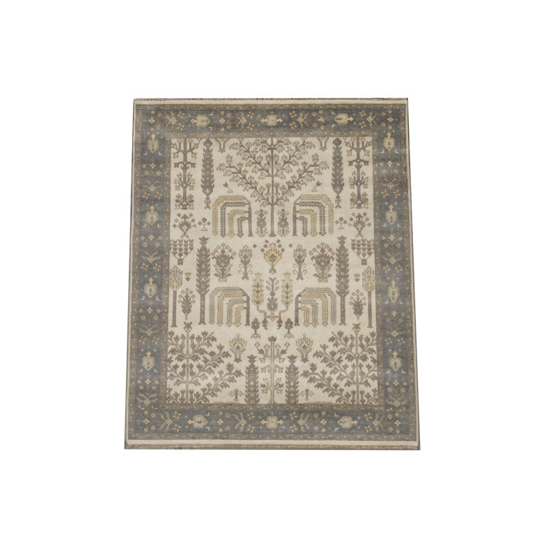 8X10 Ivory Oushak Area Rug
