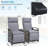 Patio Recliner Loveseat Chair with Adjustable Backrest and Built-in Storage Table-1432618466