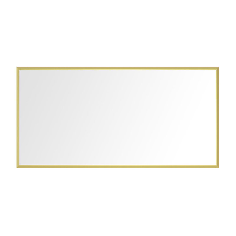 84 po W Miroir de salle de bain avec cadre en métal, corrosion, reflet transparent, meuble-lavabo, se suspend de plusieurs façons, or, rouille en alliage d'aluminium, meuble-lavabo HD facilement