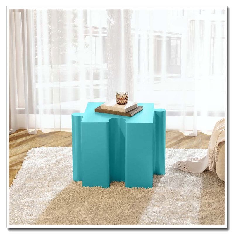 Table modulaire à rebord convexe MGO, tables d'appoint d'extérieur / d'intérieur, Bleu clair