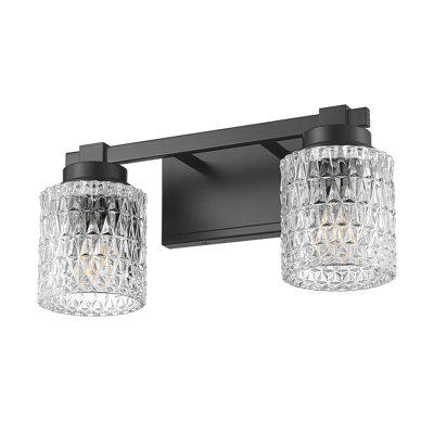 Meuble-lavabo 2 lumières noir mat 15,75 po Jacqueline