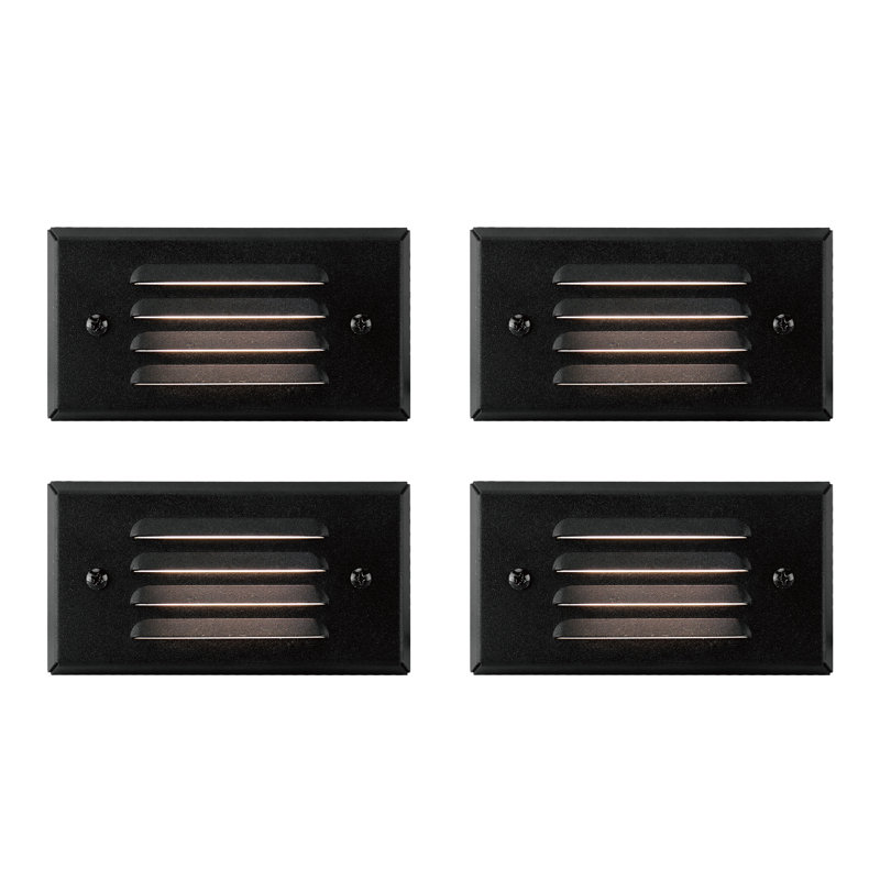 Black Low Voltage Integrated LED Metal Step Light Pack