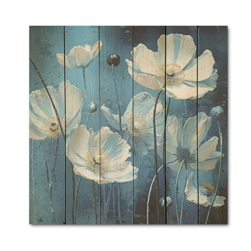 Un champ serein de boutons d'or - Art mural en bois sur bois de pin naturel, H 36 po x l 36 po