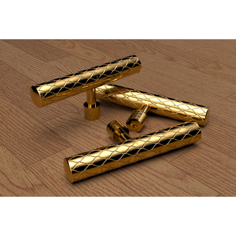 Boutons d'armoire à barre en T de 2,4 po de longueur - design élégant de style latte inspiré de l'art pour la cuisine, paquet multiple (ensemble de 5)