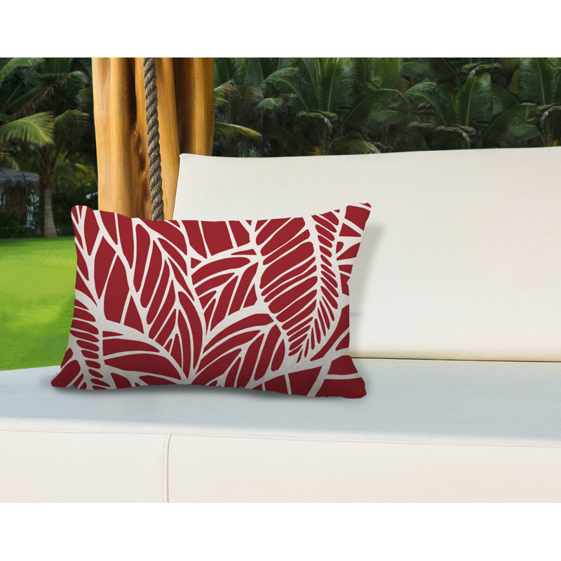 Housse et insert de coussin extérieur d'extérieur, Rouge, 14 po x 20 po, Rectangle