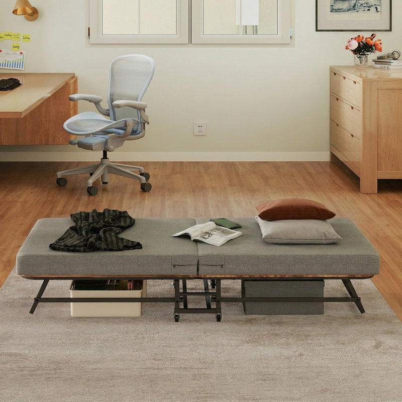 Lit pliant en mousse viscoélastique avec roues verrouillables l 31 po x P 75 po x H 14 po Jix Living