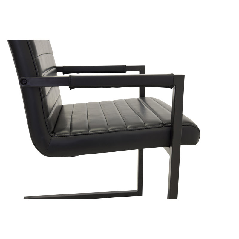 Sonette 49cm H Polyurethane Upholstered Dining Chair, Black