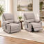 Fauteuil inclinable électrique rembourré de 84,3 cm (33,2 po) de largeur avec poches latérales de massage et de chauffage - Gris pâle-1425631702