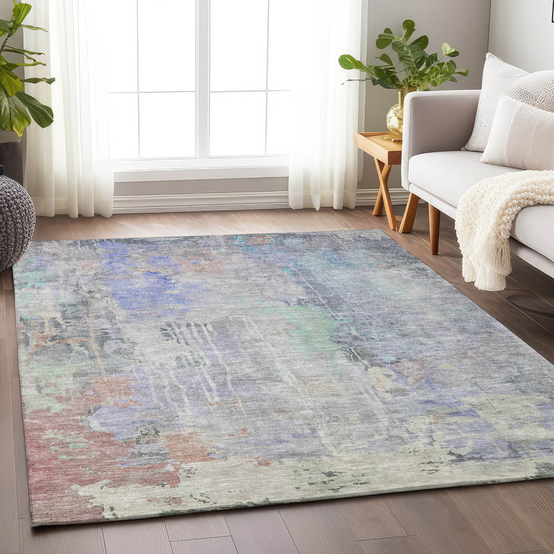Tapis mauve lavable intérieur / extérieur Sofina , 10 pi x 14 pi