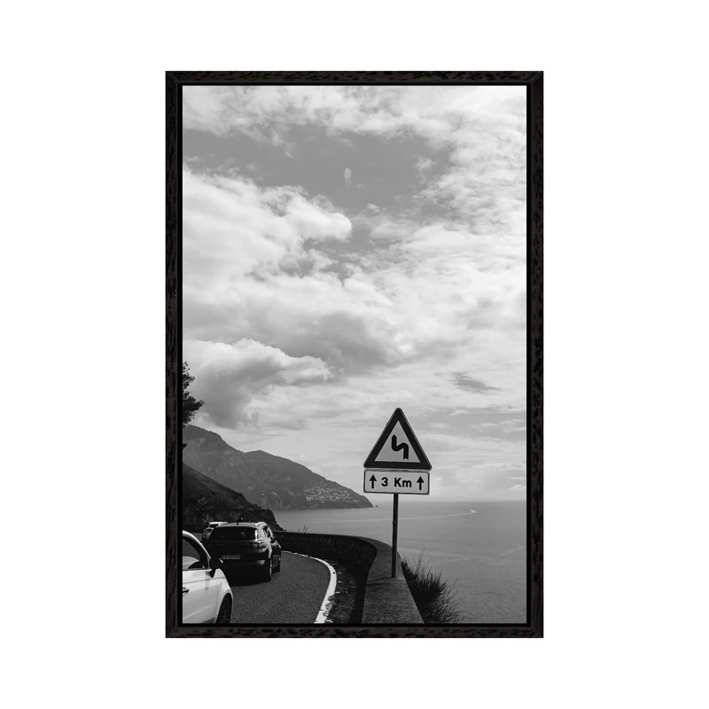 Amalfi Coast Drive XXII by Bethany Young - Print on Canvas, Black Framed, 66.04cm H x 45.72cm W x 3.81cm D