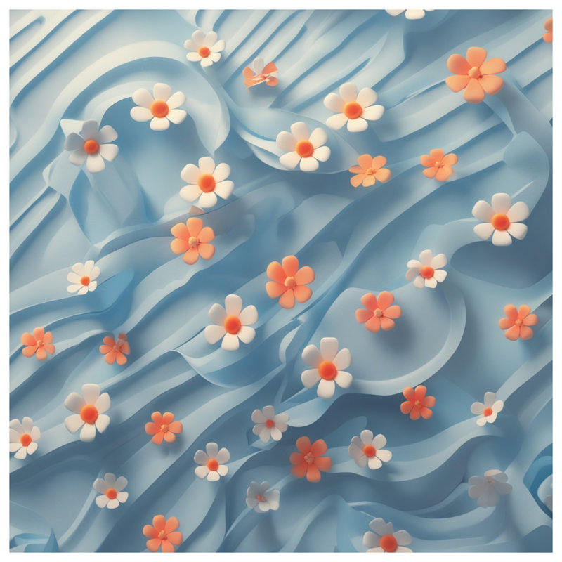 White Orange Flowers Comforter, King