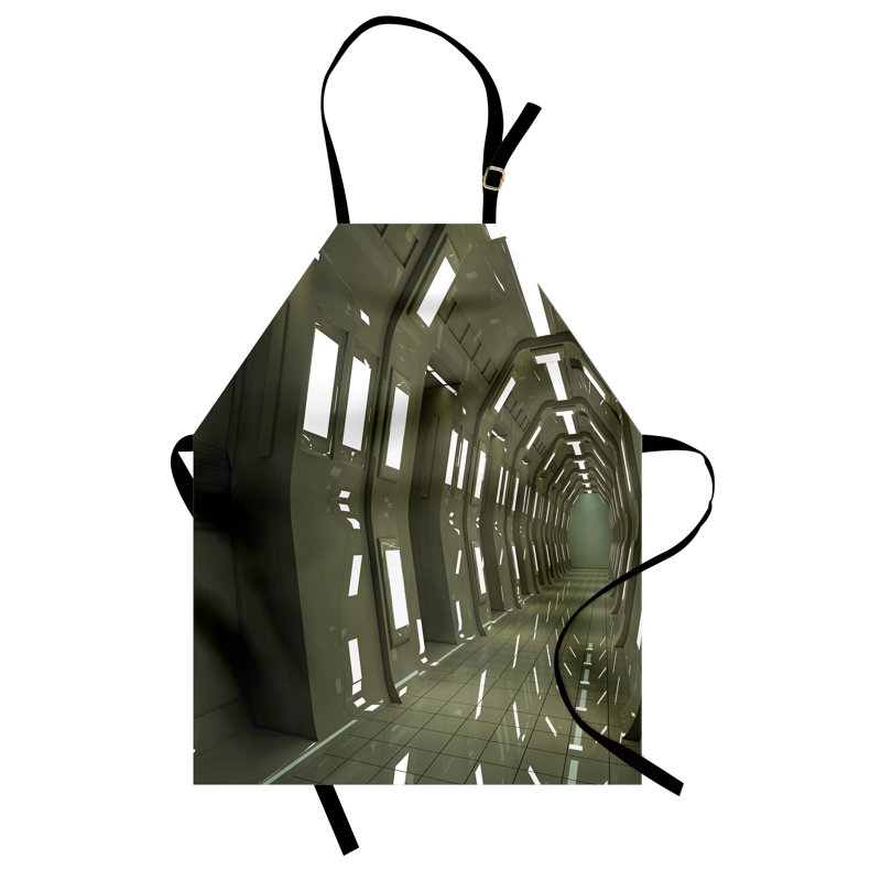 Tablier East Urban Home Environment unisexe, scène extra-terrestre, taille adulte, vert armée