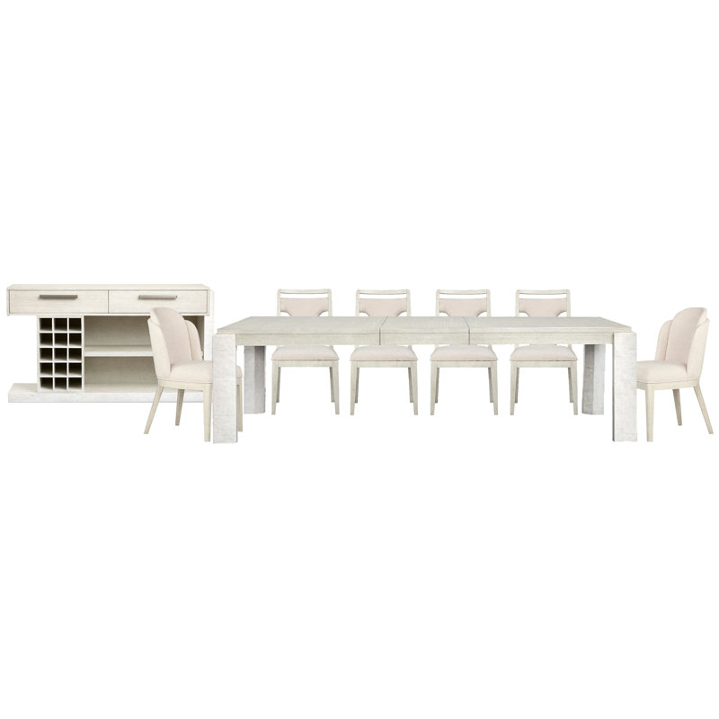 Table de salle à manger rectangulaire extensible avec 4 chaises d'appoint et buffet Rigsby