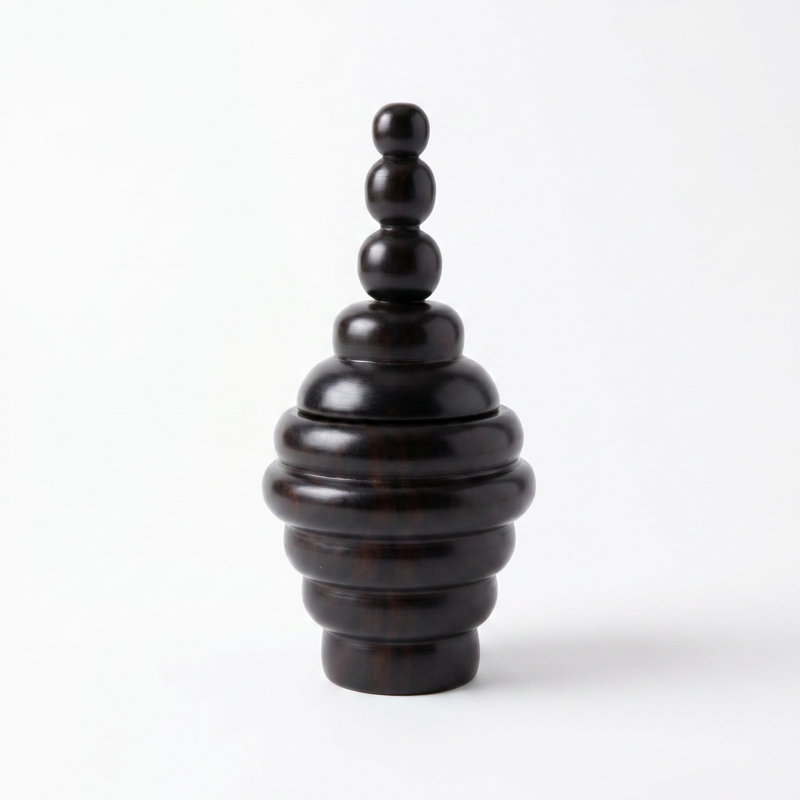 Ebony Wood Collection Wood Jar, 5"