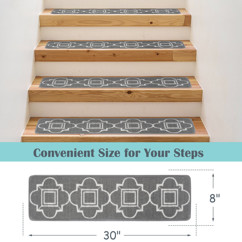 Tapis d'escalier gris