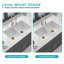 Évier de cuisine à double cuve en porcelaine réfractaire à double cuve encastrable 32 po x 19 po x 10 po