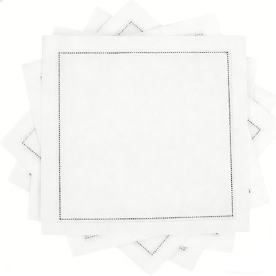 Paquet de 100 serviettes de table en coton réutilisables 4,5 x 4,5 pouces - Serviettes de table carrées en tissu absorbant doux lavables à la machine pour les mariages - Fêtes - Utilisation quotidienne - Serviettes de bar écologiques
