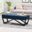 Navy Blue - Exude Sophistication And Style. Seat, Button- Detail. Versatile For Living Room Or Bedroom. 17.93D X 16.31H 47W Enhance Home With Elegance. Upholstery Stylish Lines. Use As Footrest Side
