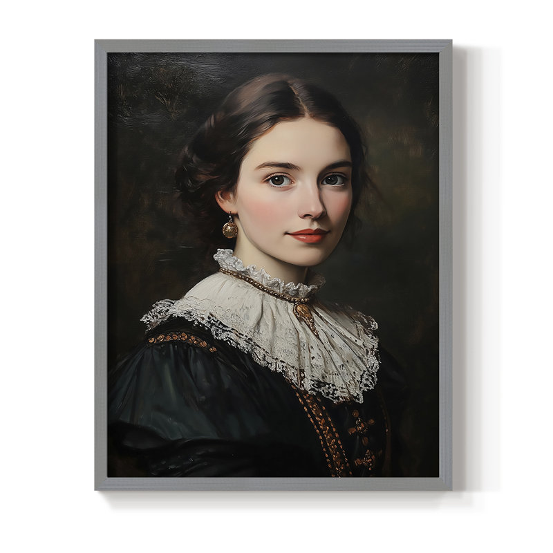 Reproduction encadrée WOMEN Series CCXII - bois massif, Gris, H 15 po x l 12 po