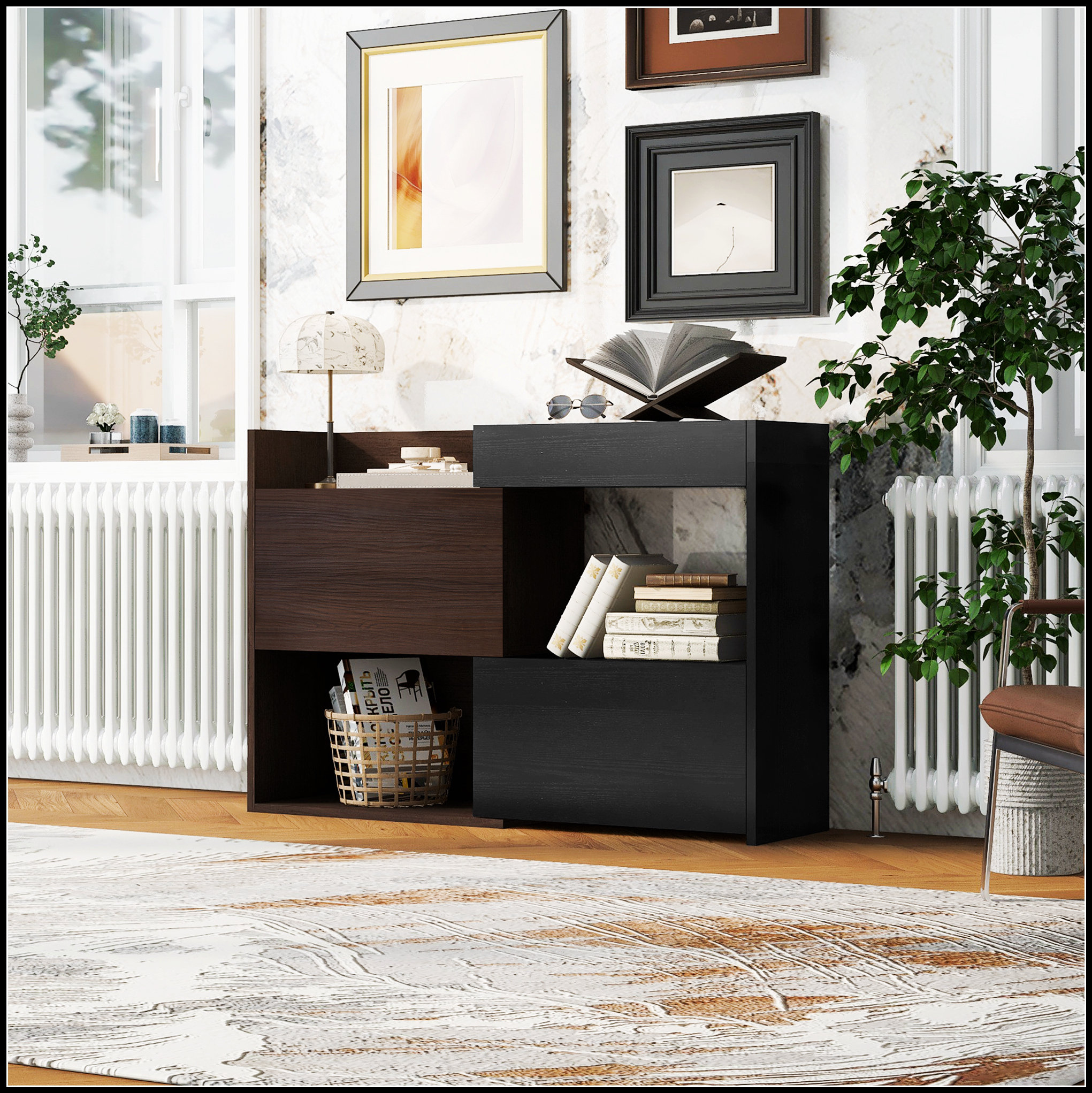 Ebern Designs Adjustable Multifunctional Storage Cabinet with Drawer ...