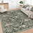  Foldable Washable Rug 10x13 Living Room Rug Non Slip Modern Botanical Carpet Stain Resistant Rugs Blue-857984059-857984060