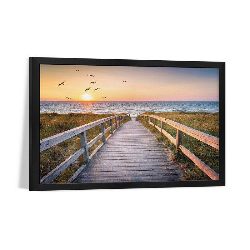 «Sunset At The Dune Beach», affiche encadrée par Jan Becke, H 24 po x l 32 po