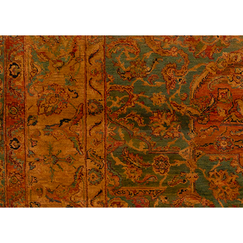 Hand Knotted Wool Area Rug in Blue