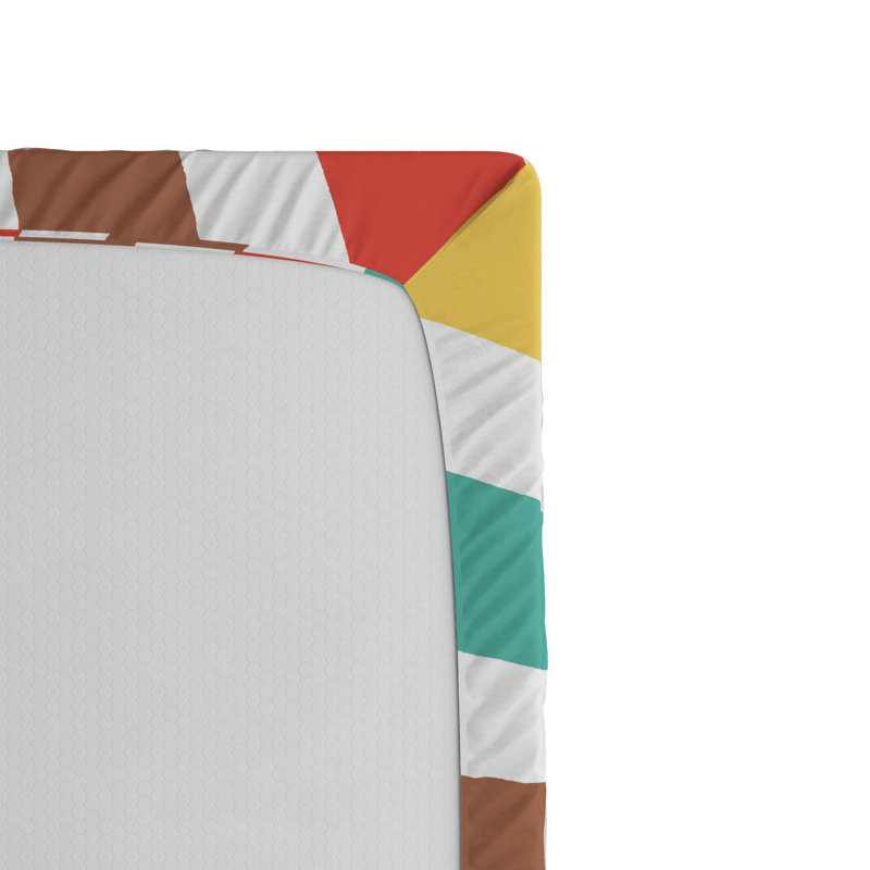 70s Party Striped Microfiber Fitted Sheet, Full Fitted Sheet