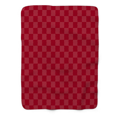 Polka Dot Red - 1 Piece Premium Sherpa Blanket