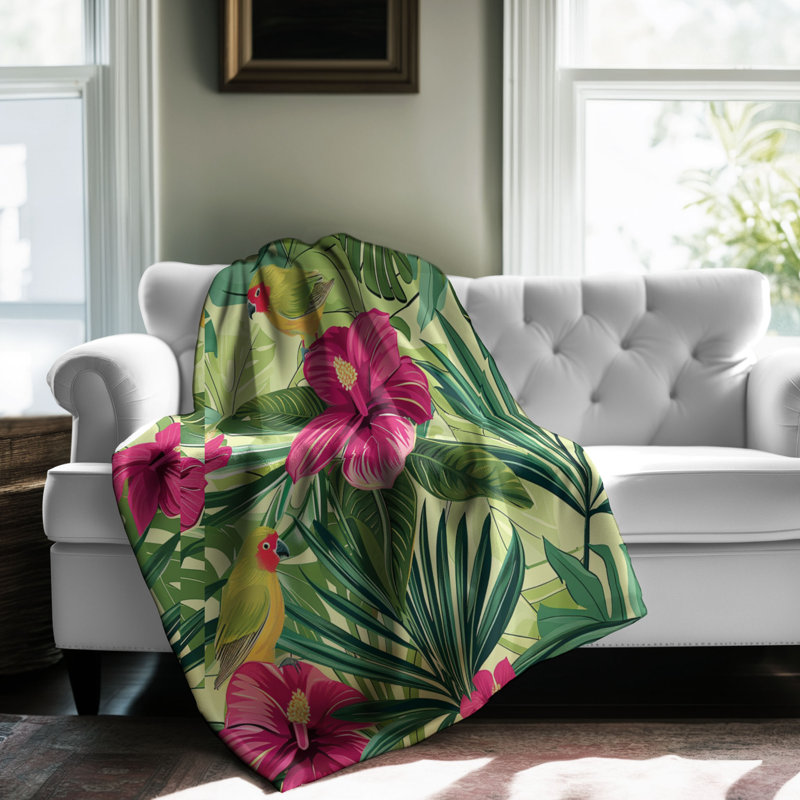 Summer Pink - 1 Piece Premium Sherpa Blanket WB_FL_100624_0163, 50" W x 60" L