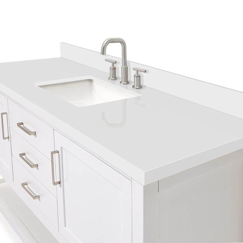Bayhill 61'' W Single Vanity, White, Rectangular